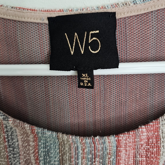 Anthro W5 Woven Multicolor Tie Knot Top - Picture 7 of 8